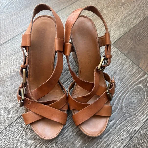 Franco Sorto Women’s Hallie brown leather sandal, size 7M - Picture 3 of 7
